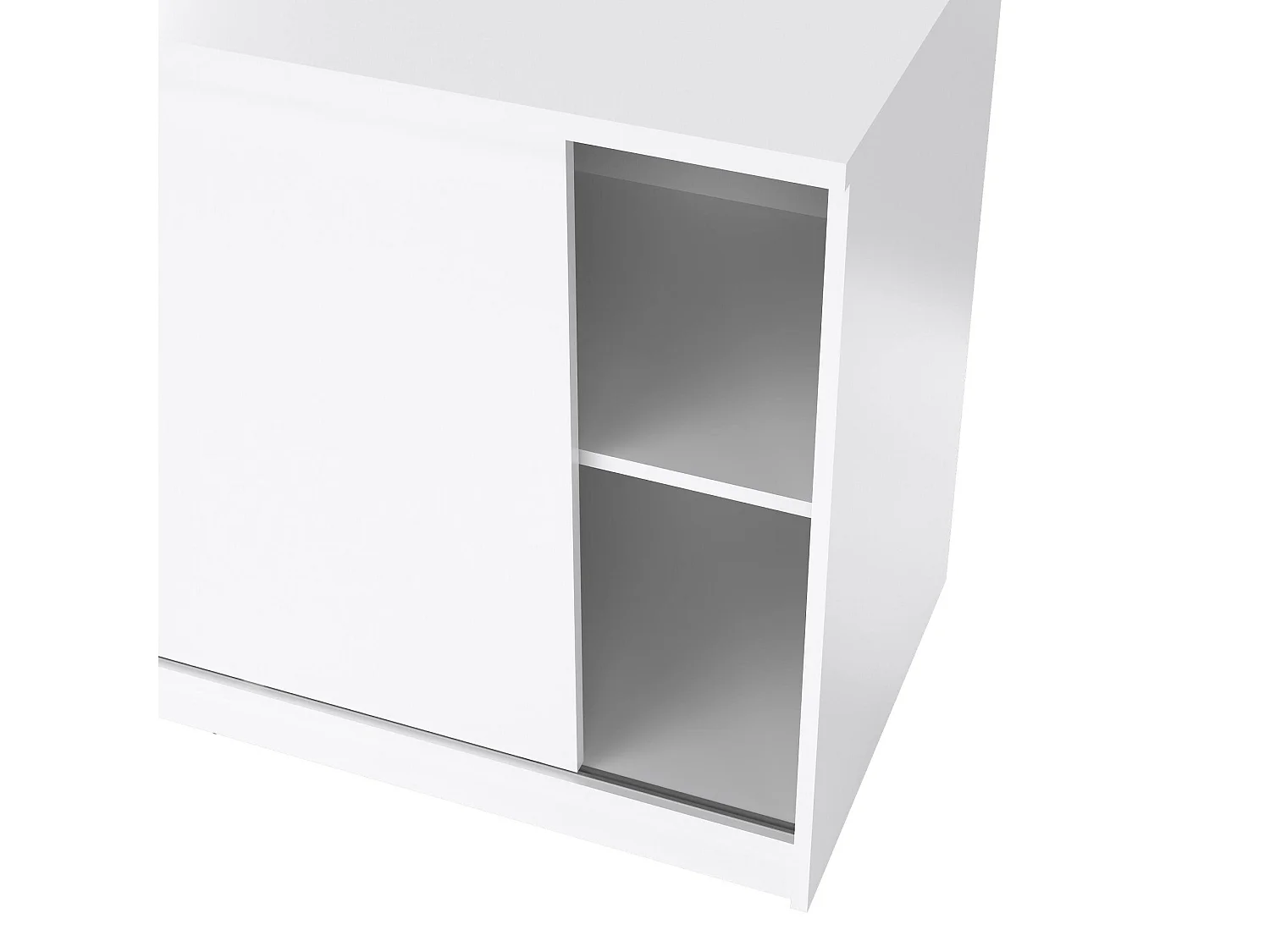 Credenza Bebinca, un Ripiano, 50x118.9x75.6h cm Bianco Lucido, Madia