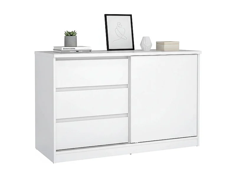 Dsatalin dressoir, Woonkamerbuffet, Woonkamerdressoir, Keukenkast, 119x50 h76 cm, Wit