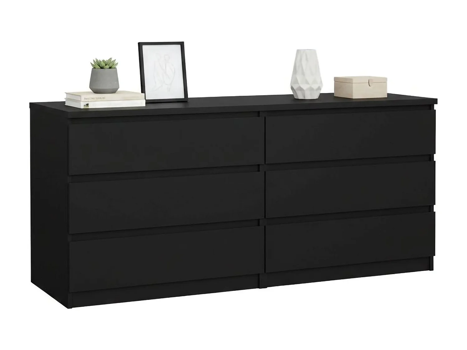 Buffet Dsanog, Buffet du salon, Commode de salon, Garde-manger de cuisine, 154x50 h70 cm, Noir