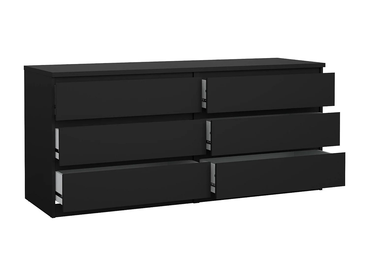 Buffet Dsanog, Buffet du salon, Commode de salon, Garde-manger de cuisine, 154x50 h70 cm, Noir