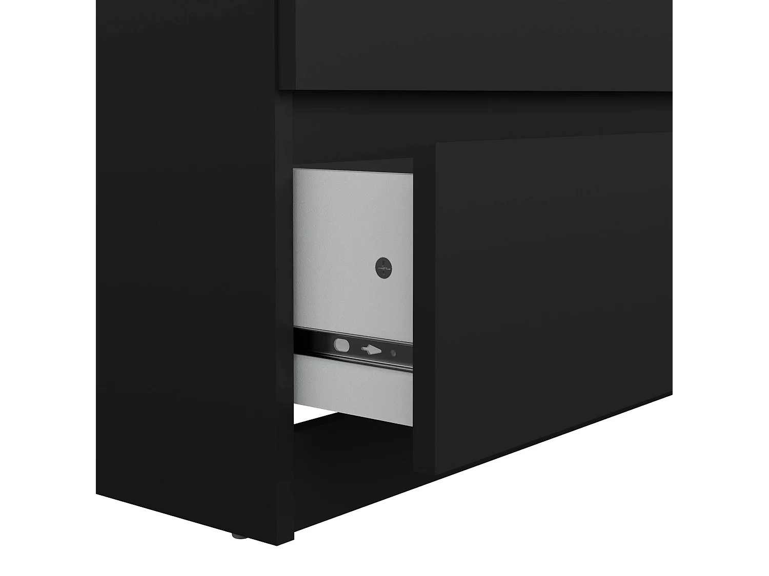 Buffet Dsanog, Buffet du salon, Commode de salon, Garde-manger de cuisine, 154x50 h70 cm, Noir
