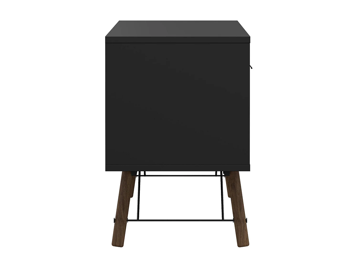 Fernsehschrank Dtomason, Ständer für Wohnzimmerfernseher, Niedriges Wohnzimmer-Sideboard, TV-Ständerbasis, 150x40 h60 cm, Schwarz und Walnuss