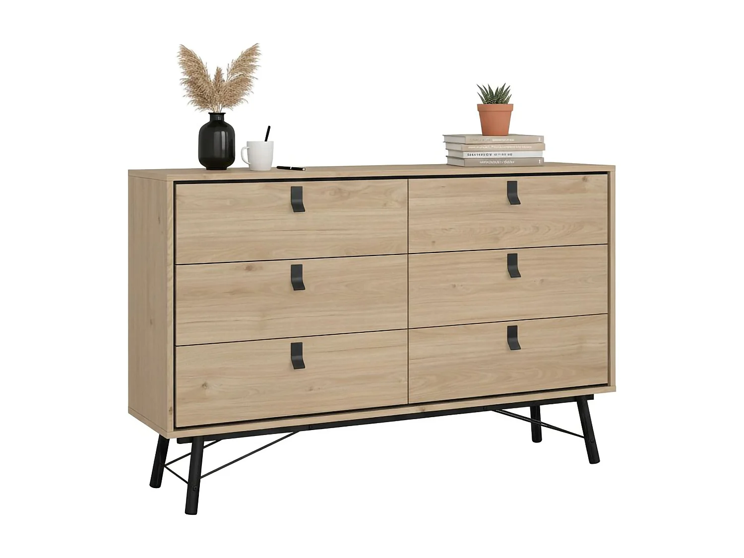 Aparador Dsalvett, Buffet de sala, Aparador de sala, Despensa de cozinha, 150x40 h95 cm, Carvalho