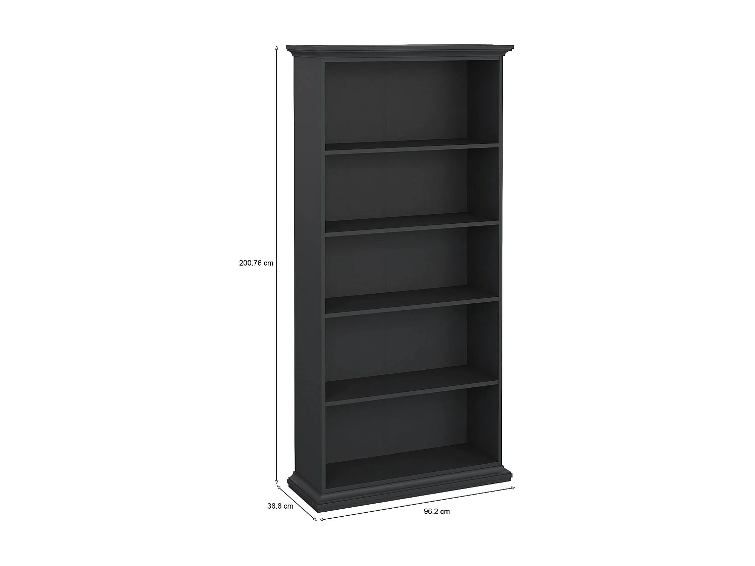 Bibliothèque Dtaran, Etagère de bureau, Porte-livre mobile, Librairie, 96x37 h201 cm, Gris