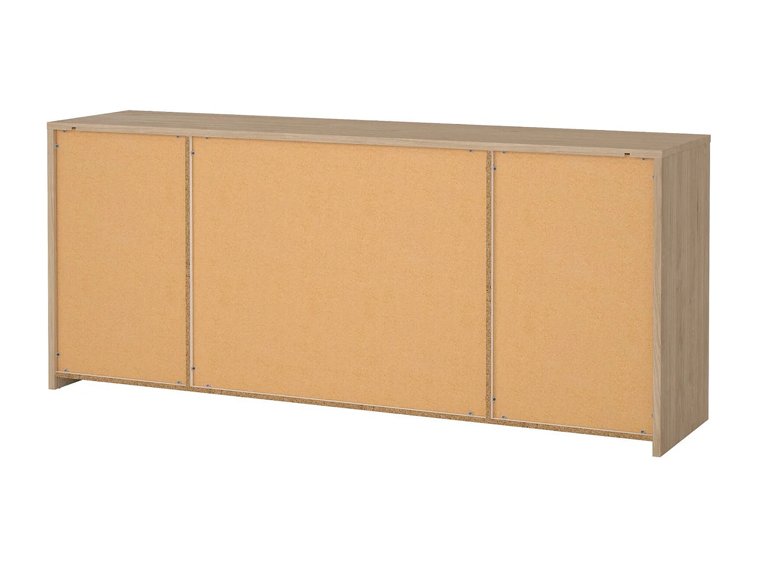 Buffet Dsalv, Buffet du salon, Commode de salon, Garde-manger de cuisine, 197x48 h84 cm, Chêne clair et Blanc