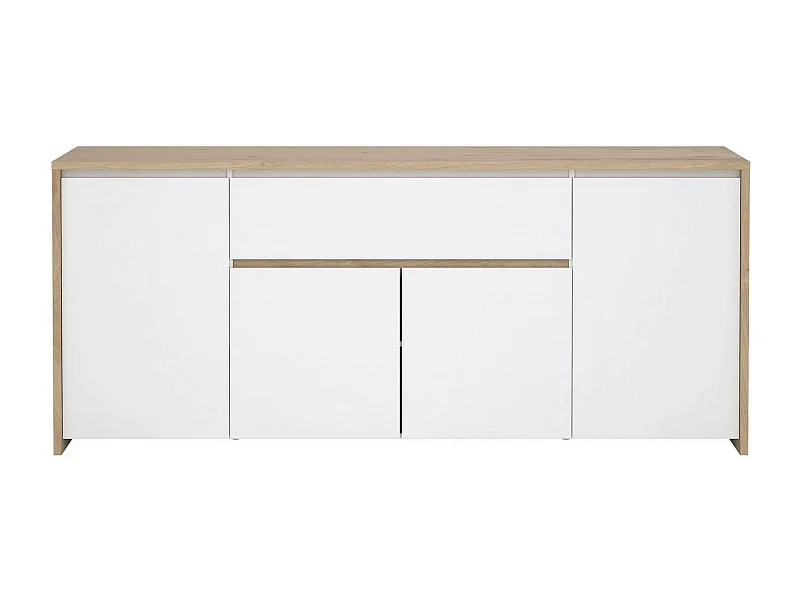 Dsalv dressoir, Woonkamerbuffet, Woonkamerdressoir, Keukenkast, 197x48 h84 cm, Eiken en Wit