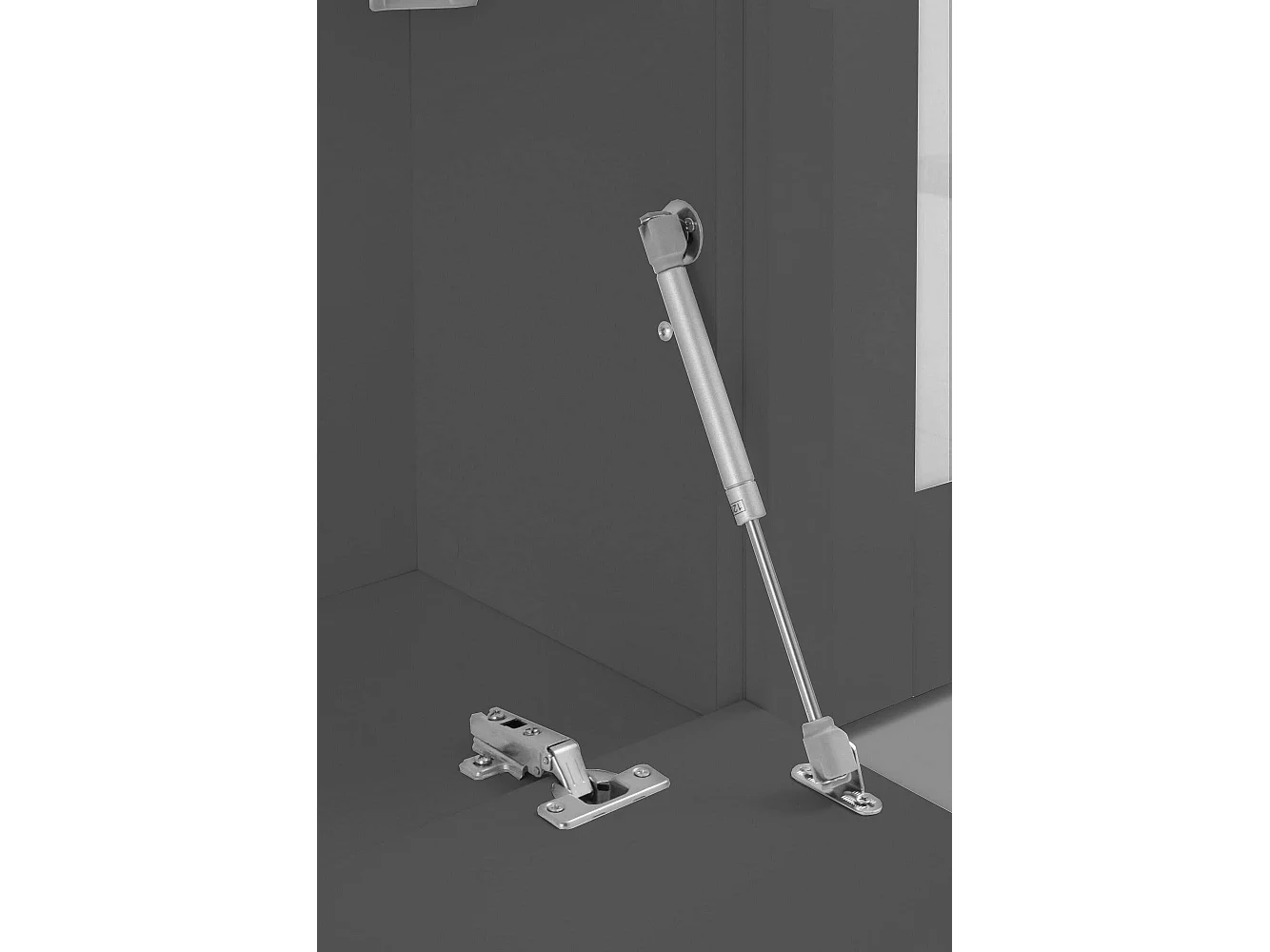 Élément mural Delma, meuble TV 4 portes, meuble de salon polyvalent avec vitrine et lumière LED, 100% Made in Italy, 260x30h180 cm, Anthracite