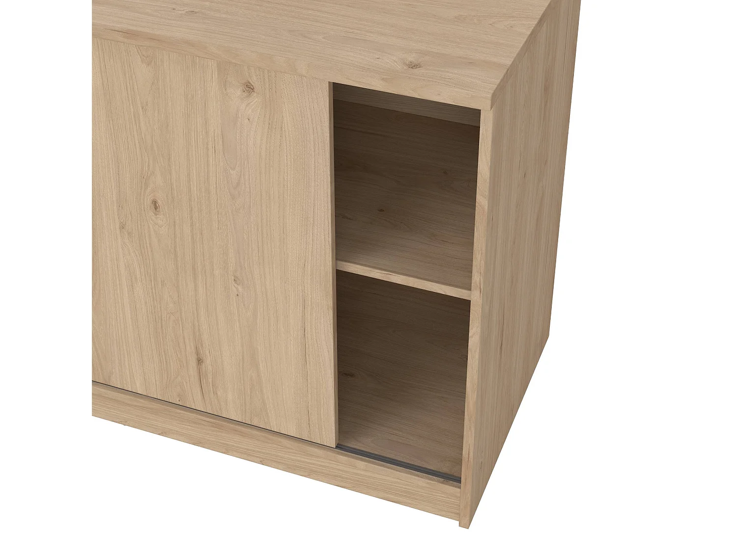 Buffet Dsatalin, Buffet du salon, Commode de salon, Garde-manger de cuisine, 119x50 h76 cm, Chêne clair