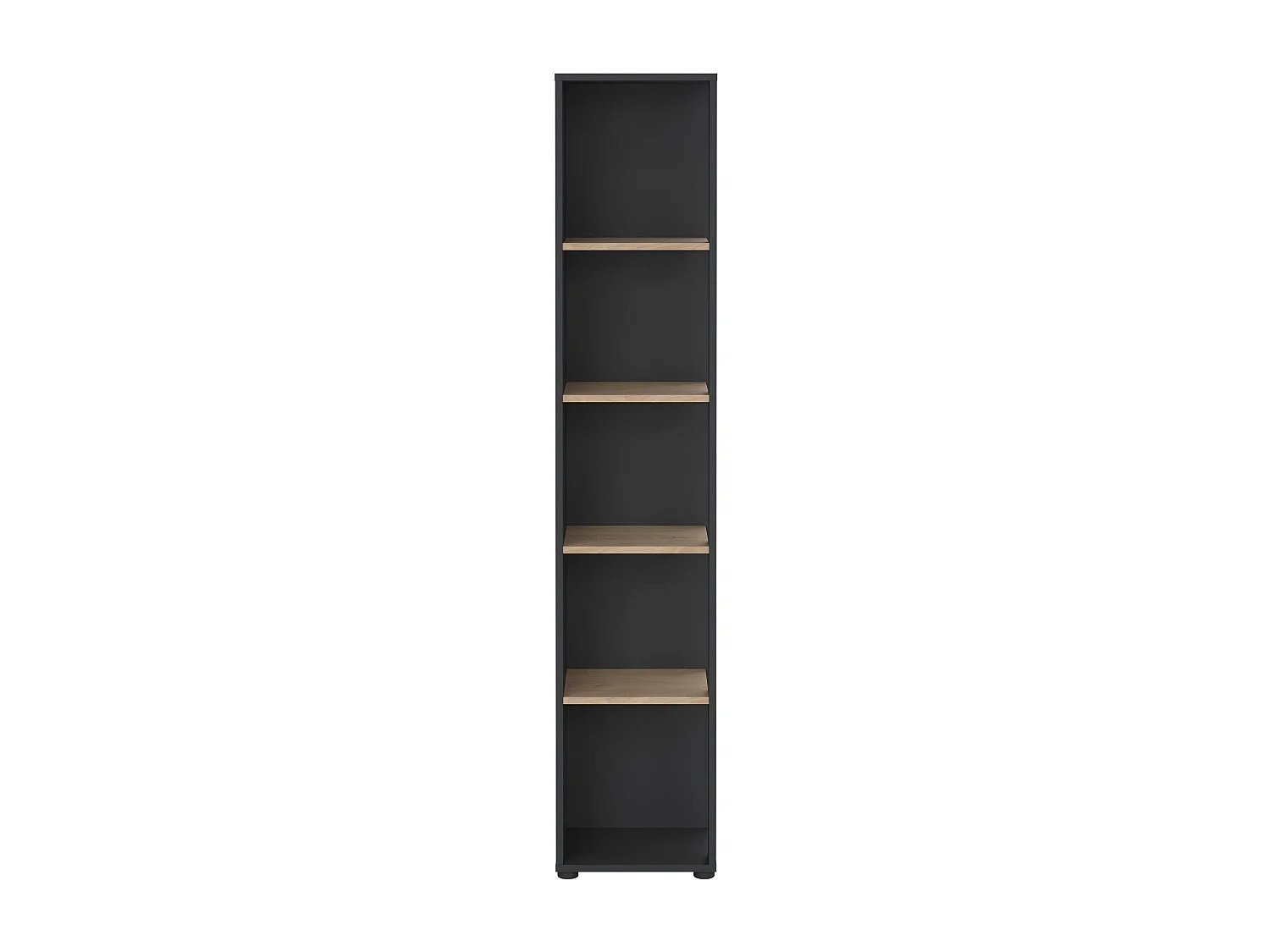 Bibliothèque Dtalarin, Etagère de bureau, Porte-livre mobile, Librairie, 41x34 h205 cm, Chêne et Gris