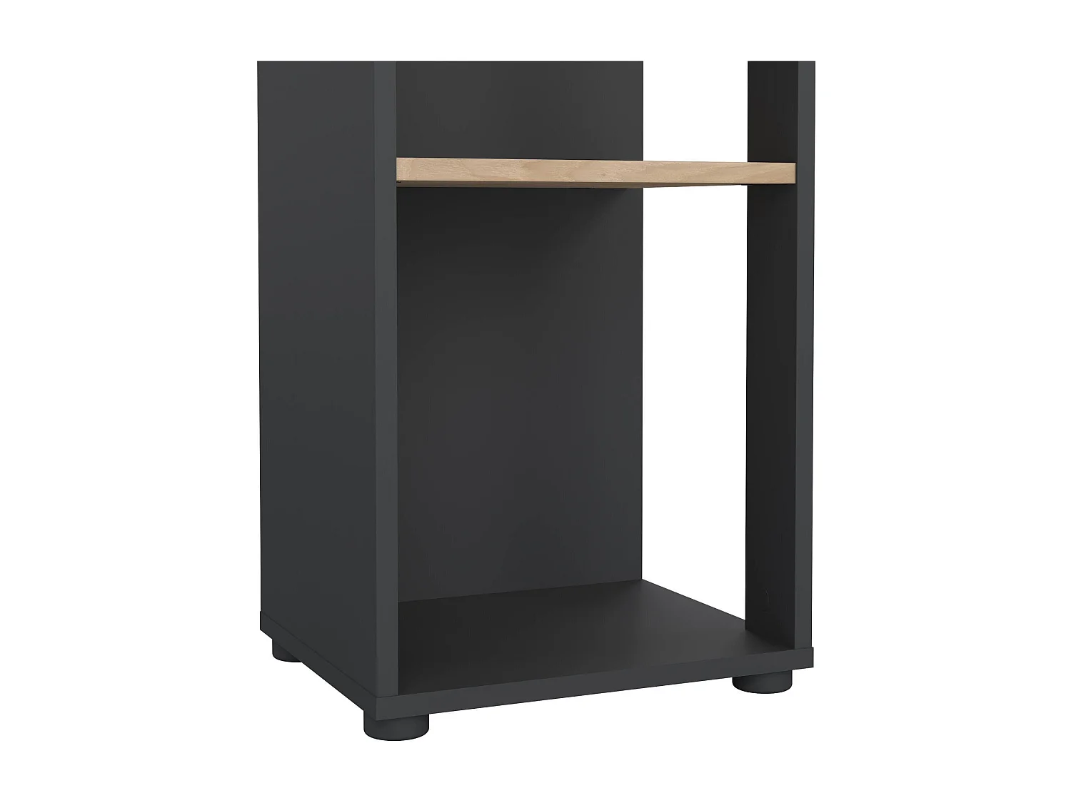 Bibliothèque Dtalarin, Etagère de bureau, Porte-livre mobile, Librairie, 41x34 h205 cm, Chêne et Gris