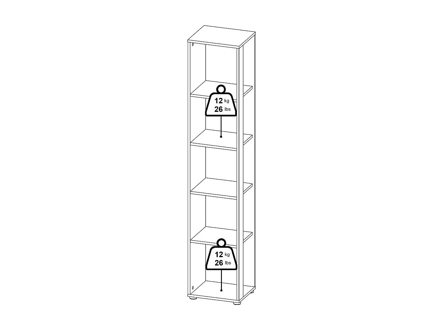 Bibliothèque Dtalarin, Etagère de bureau, Porte-livre mobile, Librairie, 41x34 h205 cm, Chêne et Gris