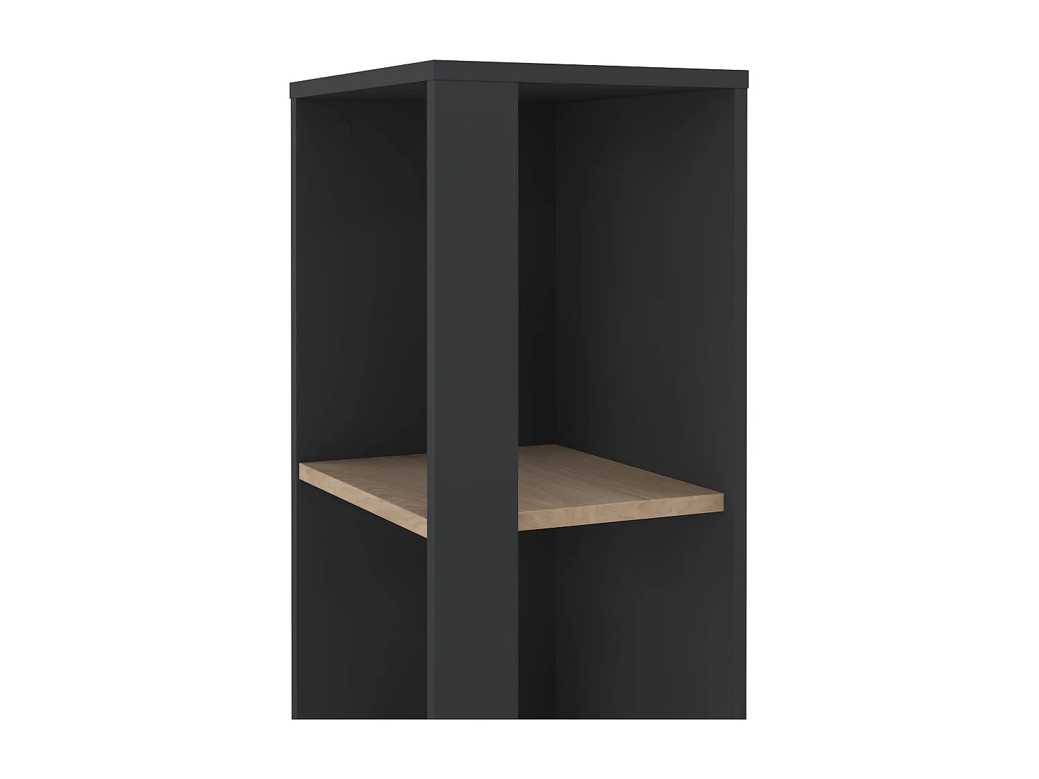 Bibliothèque Dtalarin, Etagère de bureau, Porte-livre mobile, Librairie, 41x34 h205 cm, Chêne et Gris