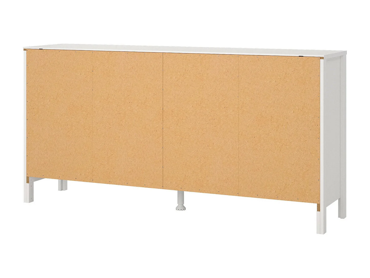 Buffet Dsanton, Buffet du salon, Commode de salon, Garde-manger de cuisine, 160x38 h80 cm, Blanc