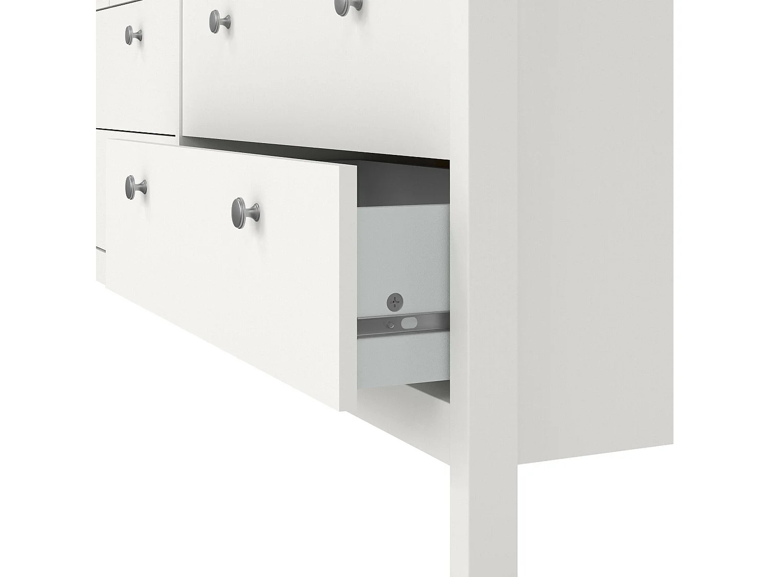 Buffet Dsanton, Buffet du salon, Commode de salon, Garde-manger de cuisine, 160x38 h80 cm, Blanc
