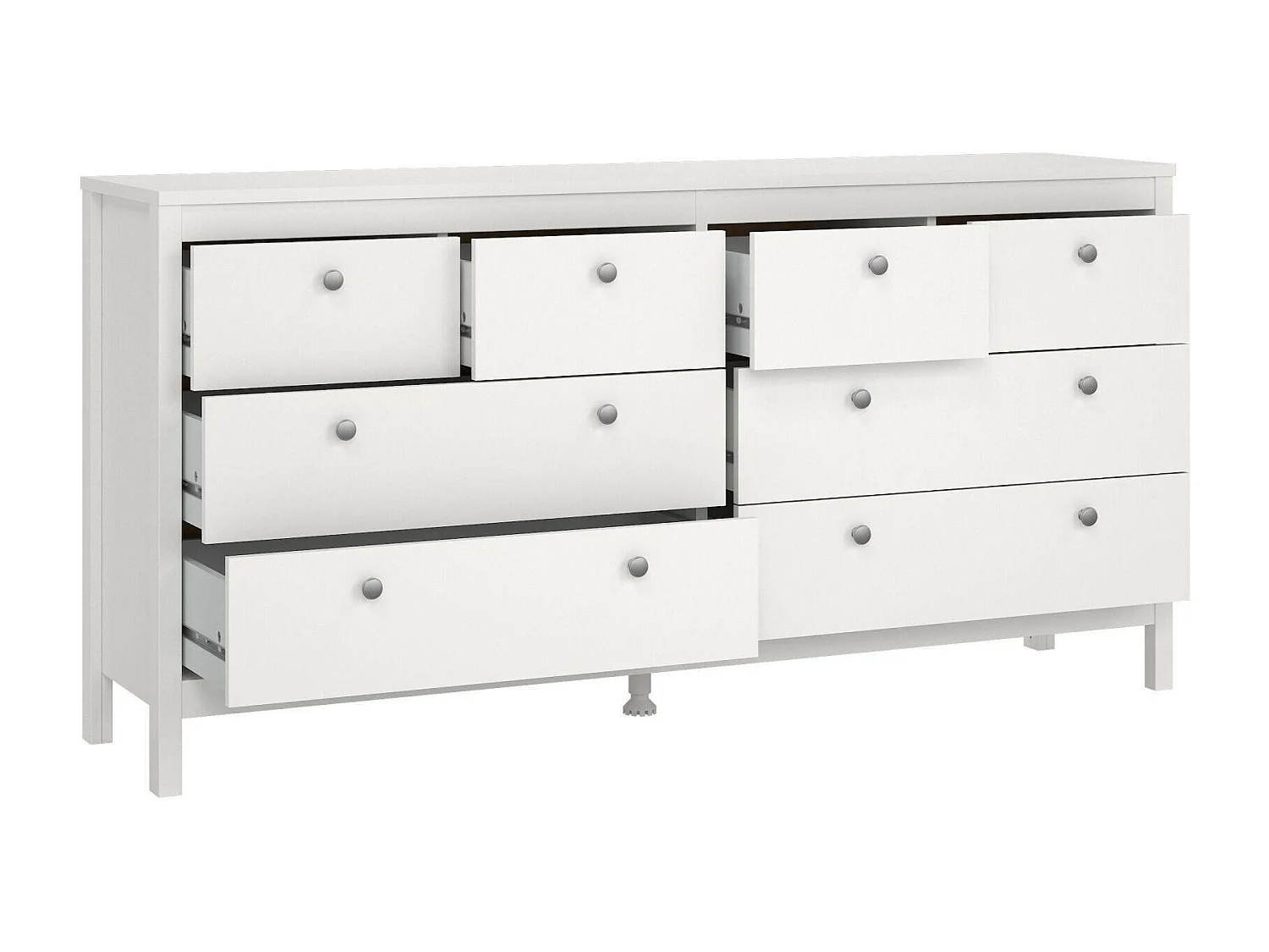 Buffet Dsanton, Buffet du salon, Commode de salon, Garde-manger de cuisine, 160x38 h80 cm, Blanc