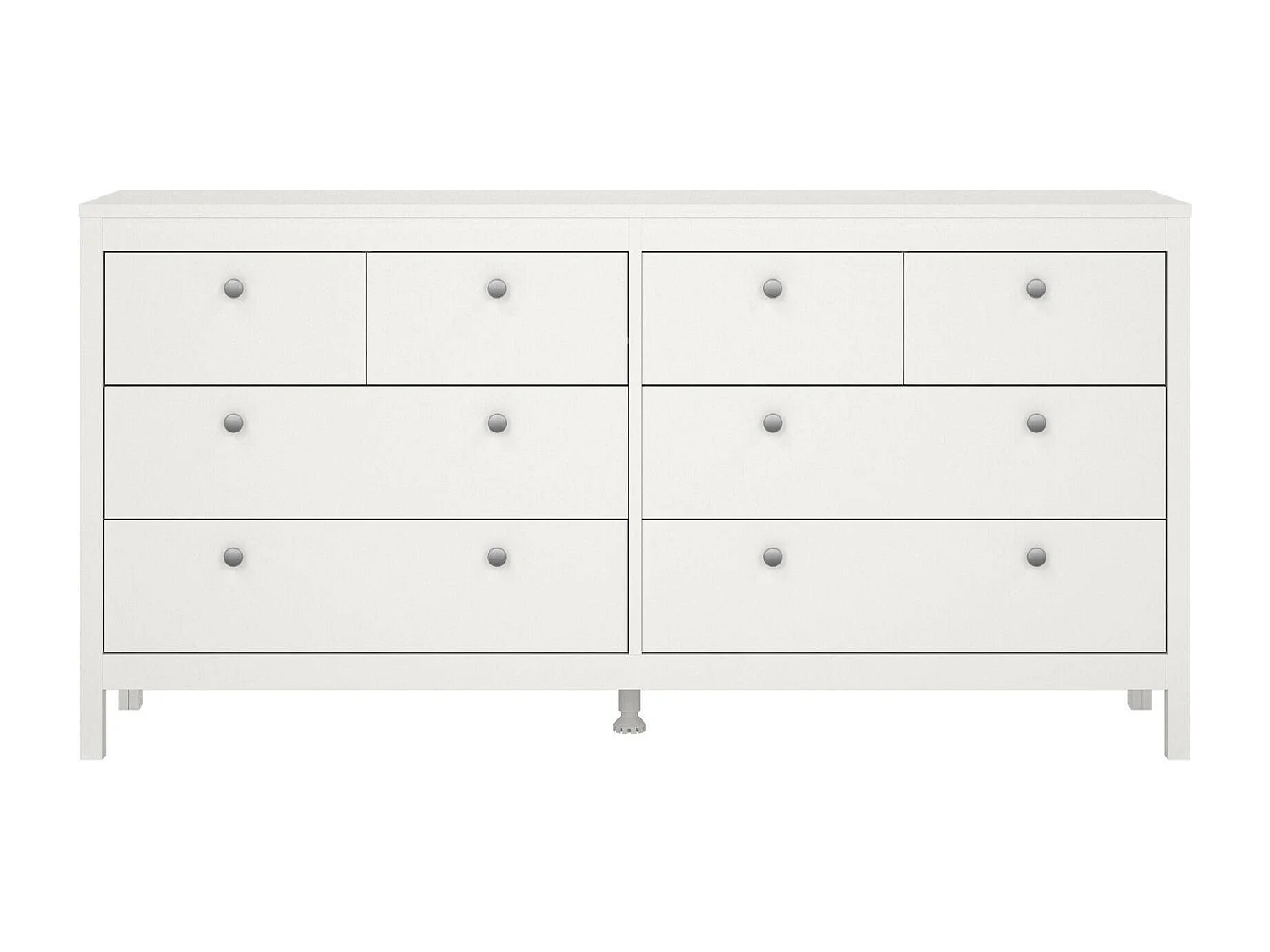 Buffet Dsanton, Buffet du salon, Commode de salon, Garde-manger de cuisine, 160x38 h80 cm, Blanc