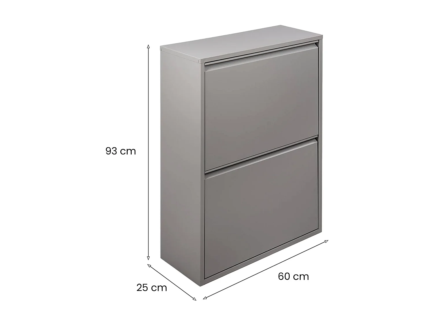 Mülleimer Borja, Abfalleimer, Behälter zur getrennten Abfallsammlung, Müllschrank, 60x25 h93 cm, Grau