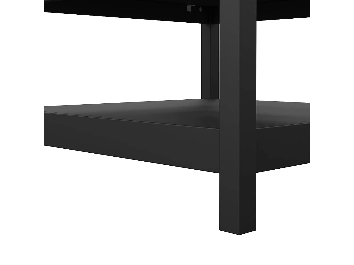 Table basse Dvalzani, Table basse, Porte-revues pour canapé, Etagère de salon, 81x81 h45 cm, Noir