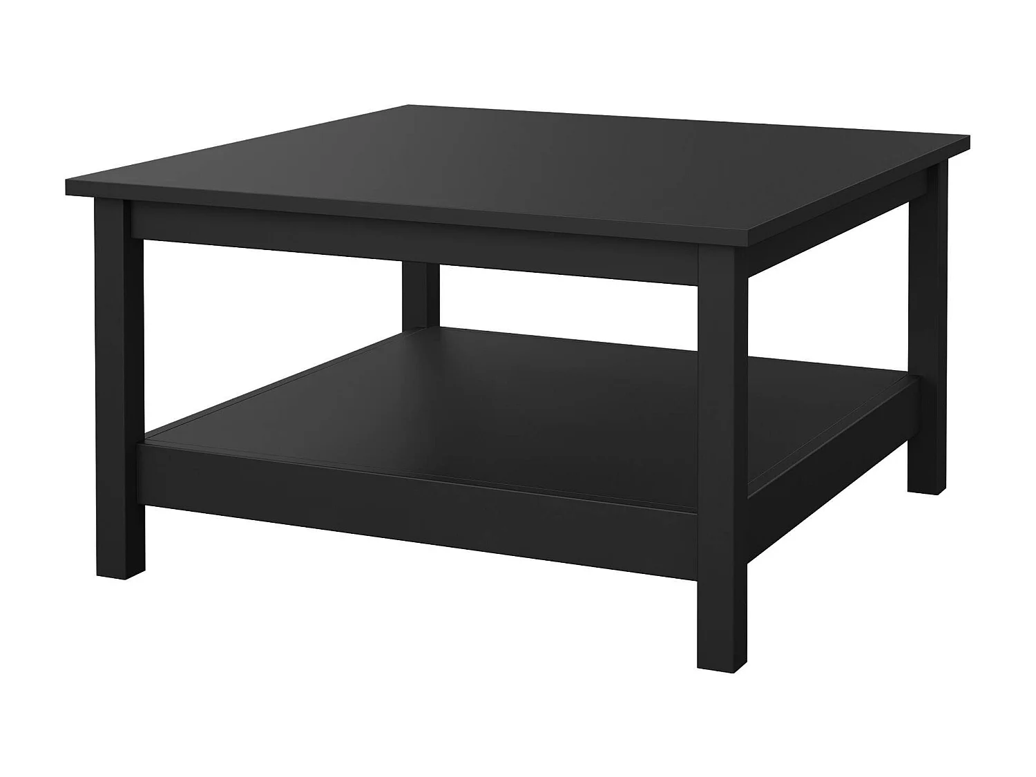Table basse Dvalzani, Table basse, Porte-revues pour canapé, Etagère de salon, 81x81 h45 cm, Noir