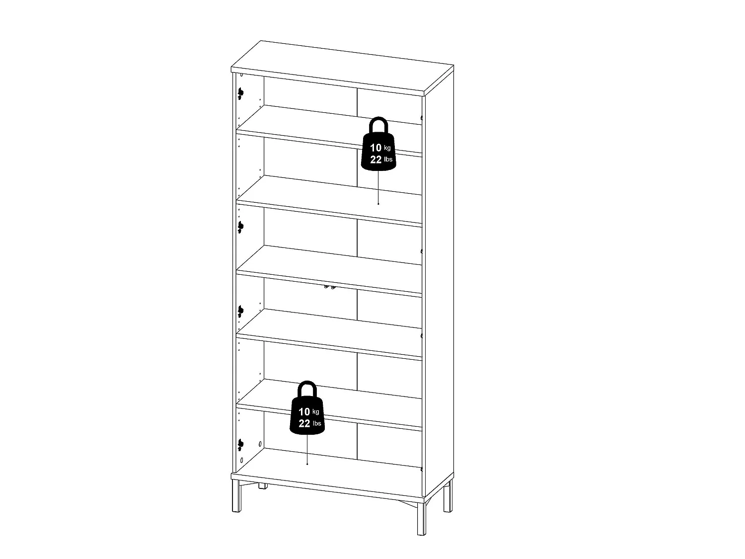 Vitrine Dvecchi, Buffet d'exposition, Vitrine polyvalente, Buffet de salon, 89x36 h203 cm, Blanc et chêne