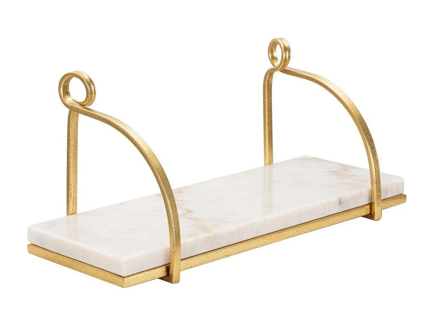 Paci plank, Plank, Wandplank, Multifunctionele planken, 40x16 h18 cm, Wit en Goud