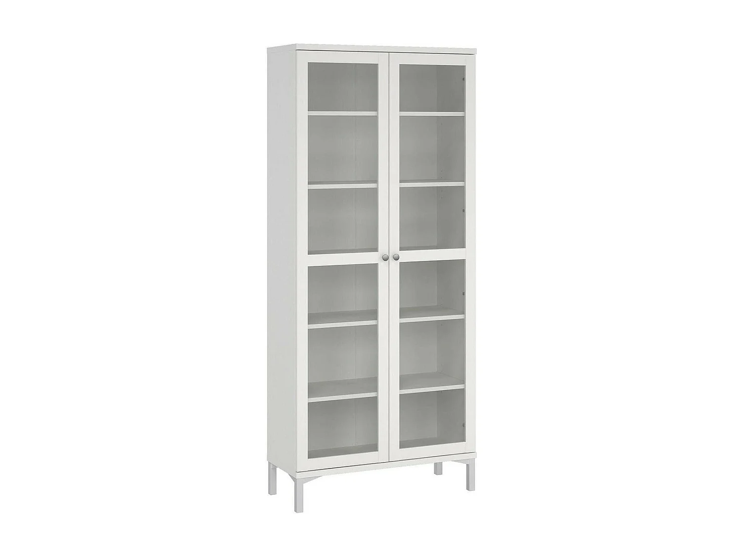 Vitrine Dvastol, Buffet d'exposition, Vitrine polyvalente, Buffet de salon, 89x36 h203 cm, Blanc