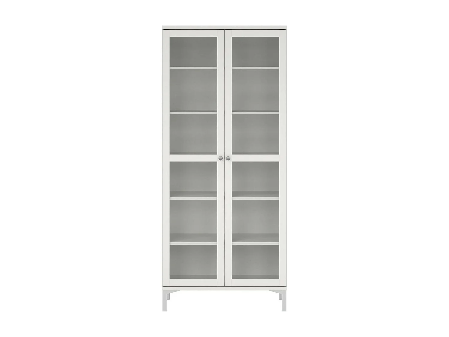 Vitrine Dvastol, Buffet d'exposition, Vitrine polyvalente, Buffet de salon, 89x36 h203 cm, Blanc