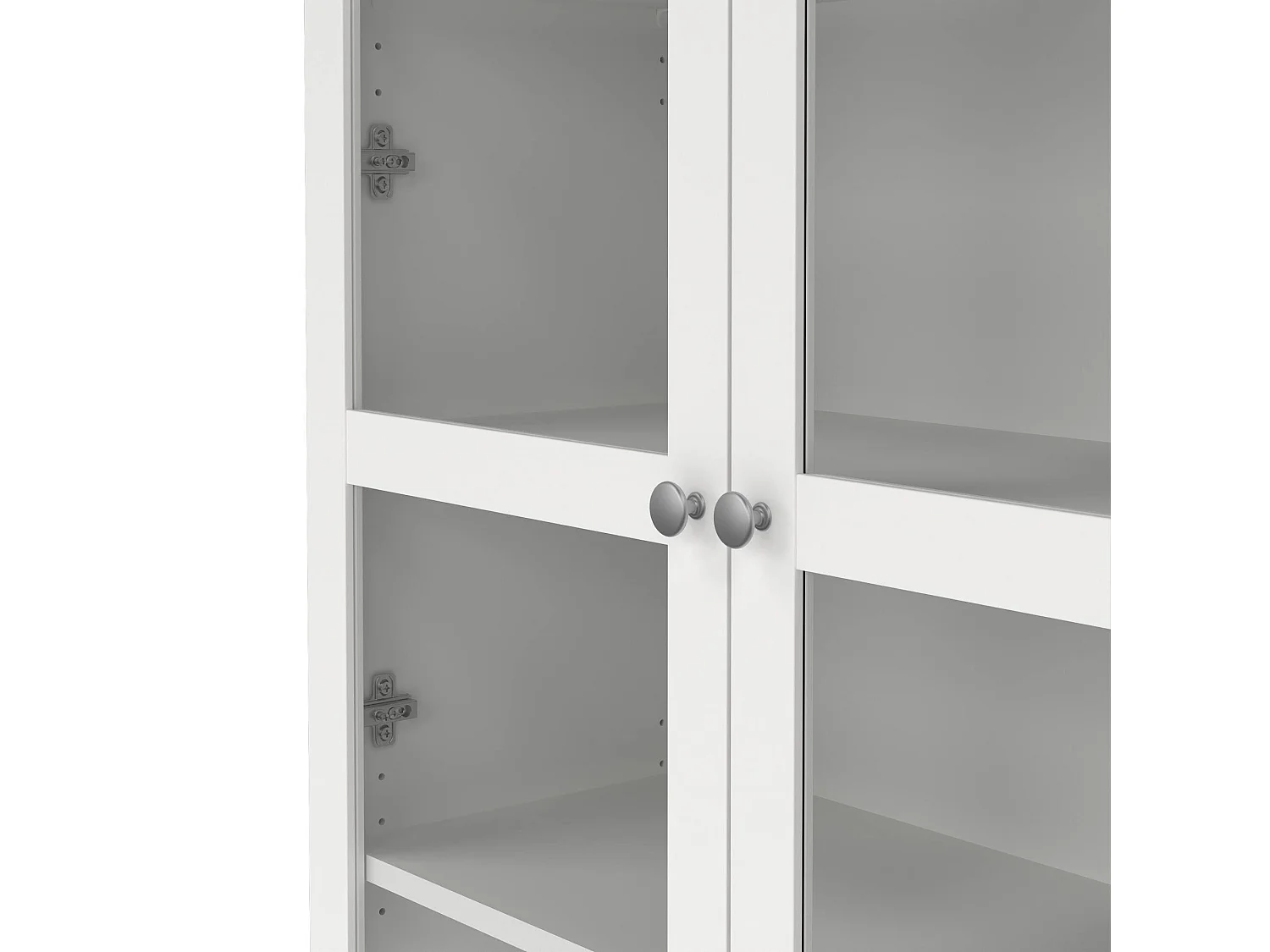 Vitrine Dvastol, Buffet d'exposition, Vitrine polyvalente, Buffet de salon, 89x36 h203 cm, Blanc