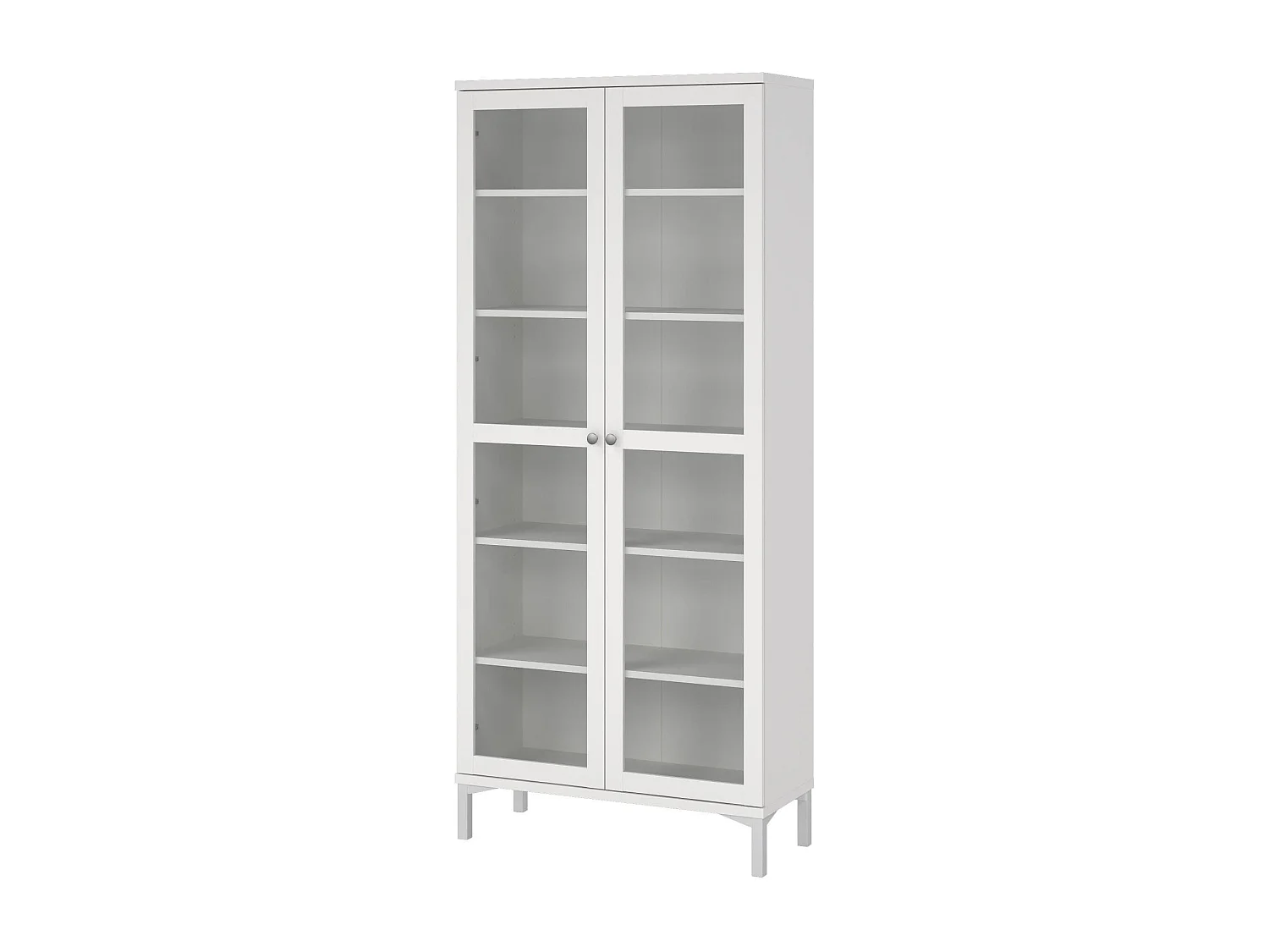 Vitrine Dvastol, Buffet d'exposition, Vitrine polyvalente, Buffet de salon, 89x36 h203 cm, Blanc