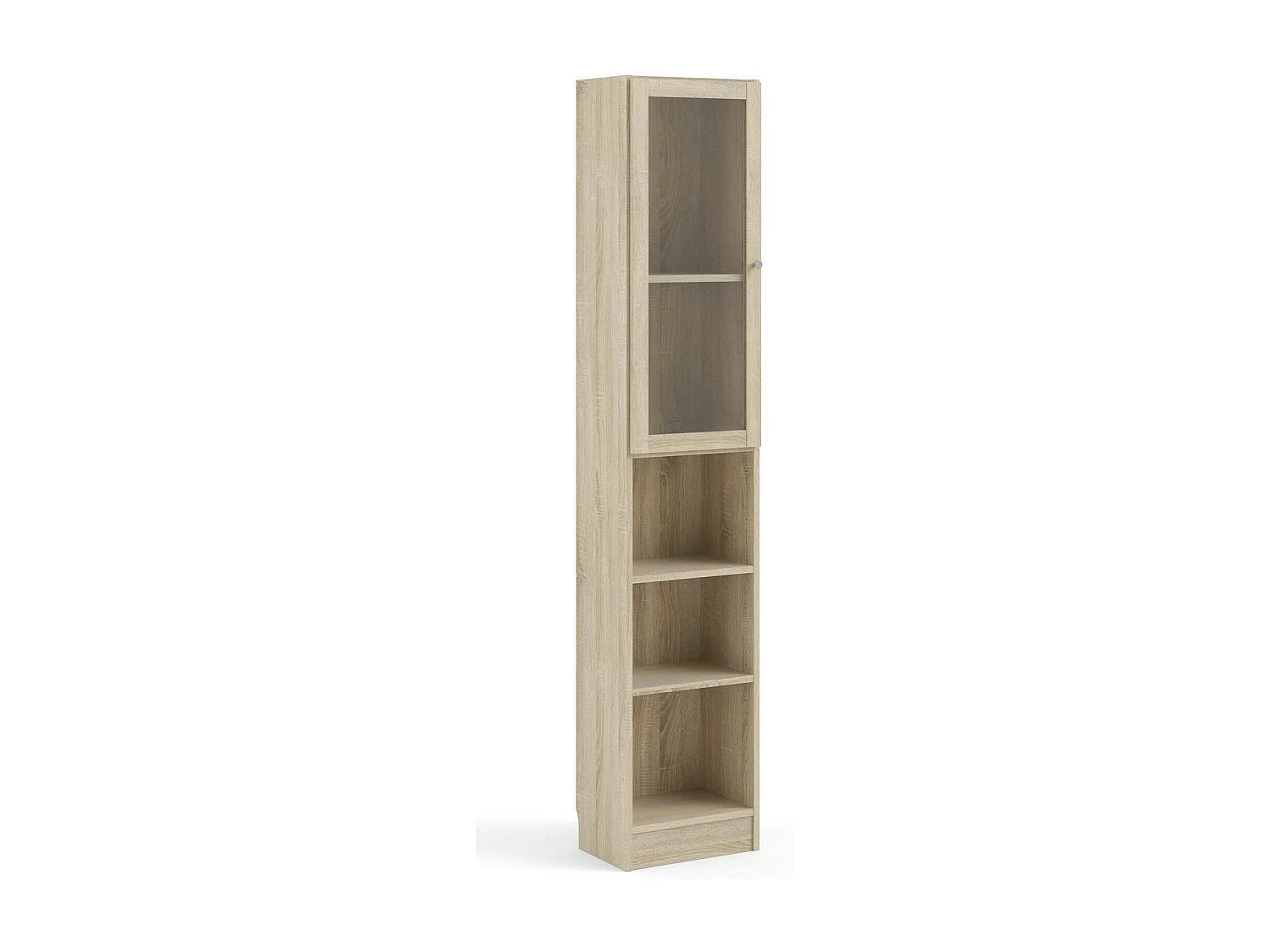 Bibliothèque Dsitu, Etagère de bureau, Porte-livre mobile, Librairie, 41x28 h203 cm, Chêne