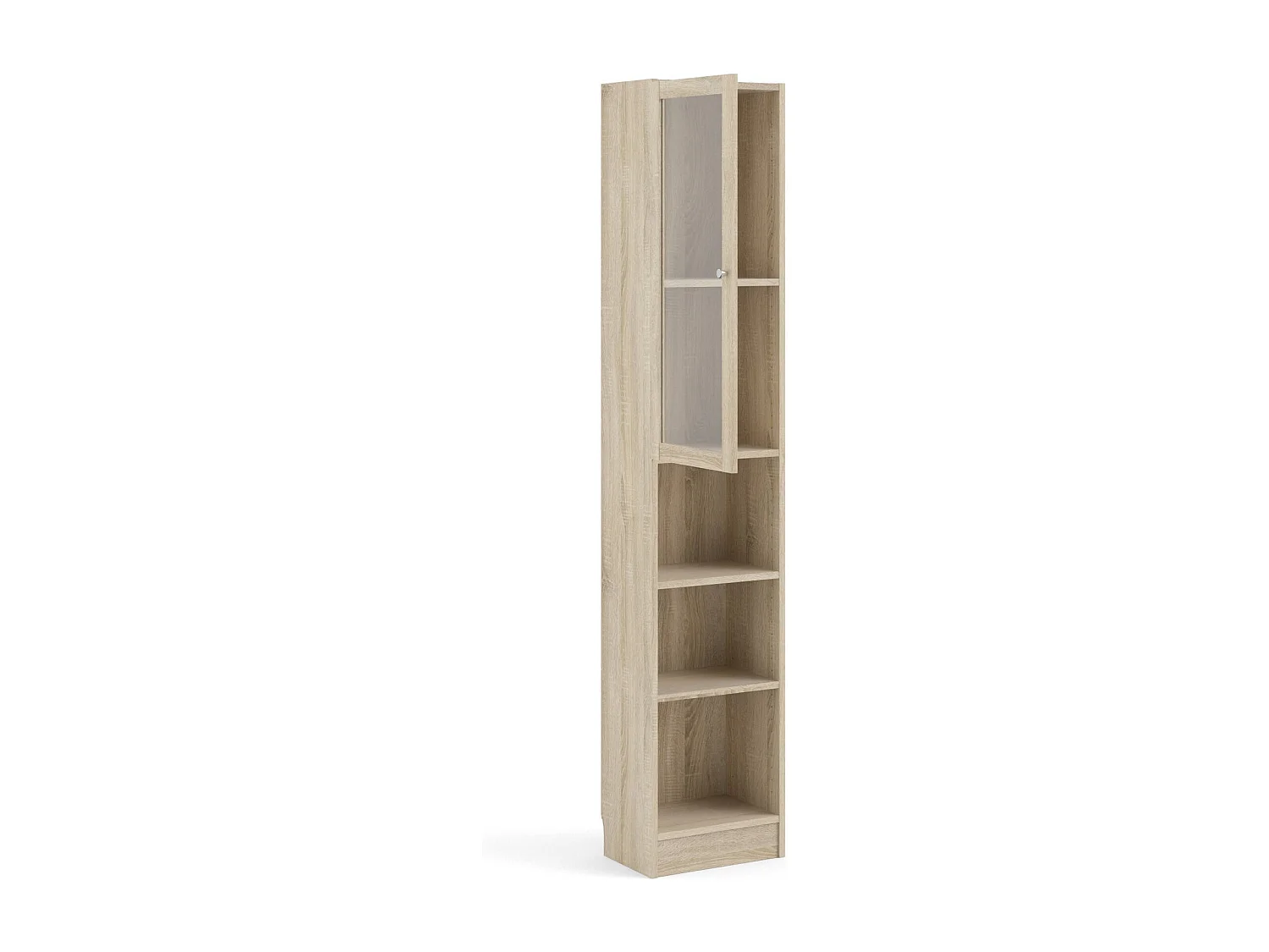 Bibliothèque Dsitu, Etagère de bureau, Porte-livre mobile, Librairie, 41x28 h203 cm, Chêne