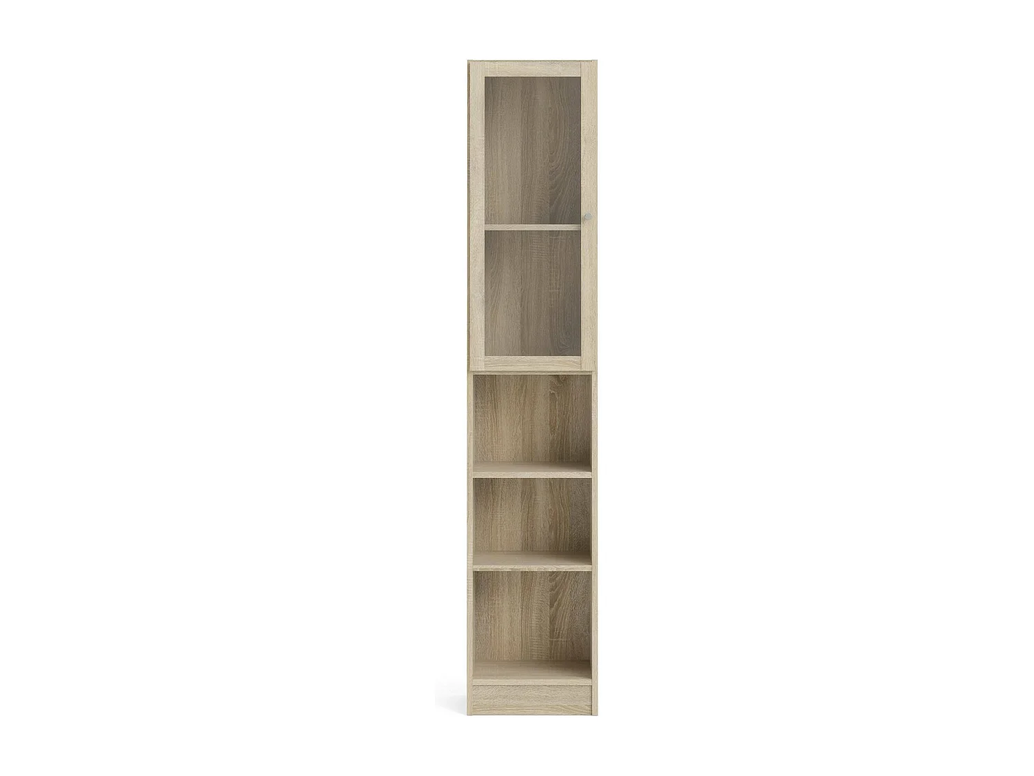 Bibliothèque Dsitu, Etagère de bureau, Porte-livre mobile, Librairie, 41x28 h203 cm, Chêne