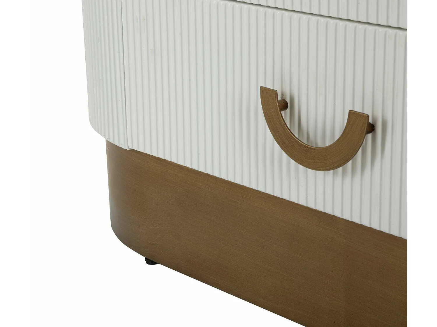 Vitrina Sable, Aparador de exposición, Vitrina multiusos, Aparador de salón, 85x40 h160 cm, Blanco y Marrón