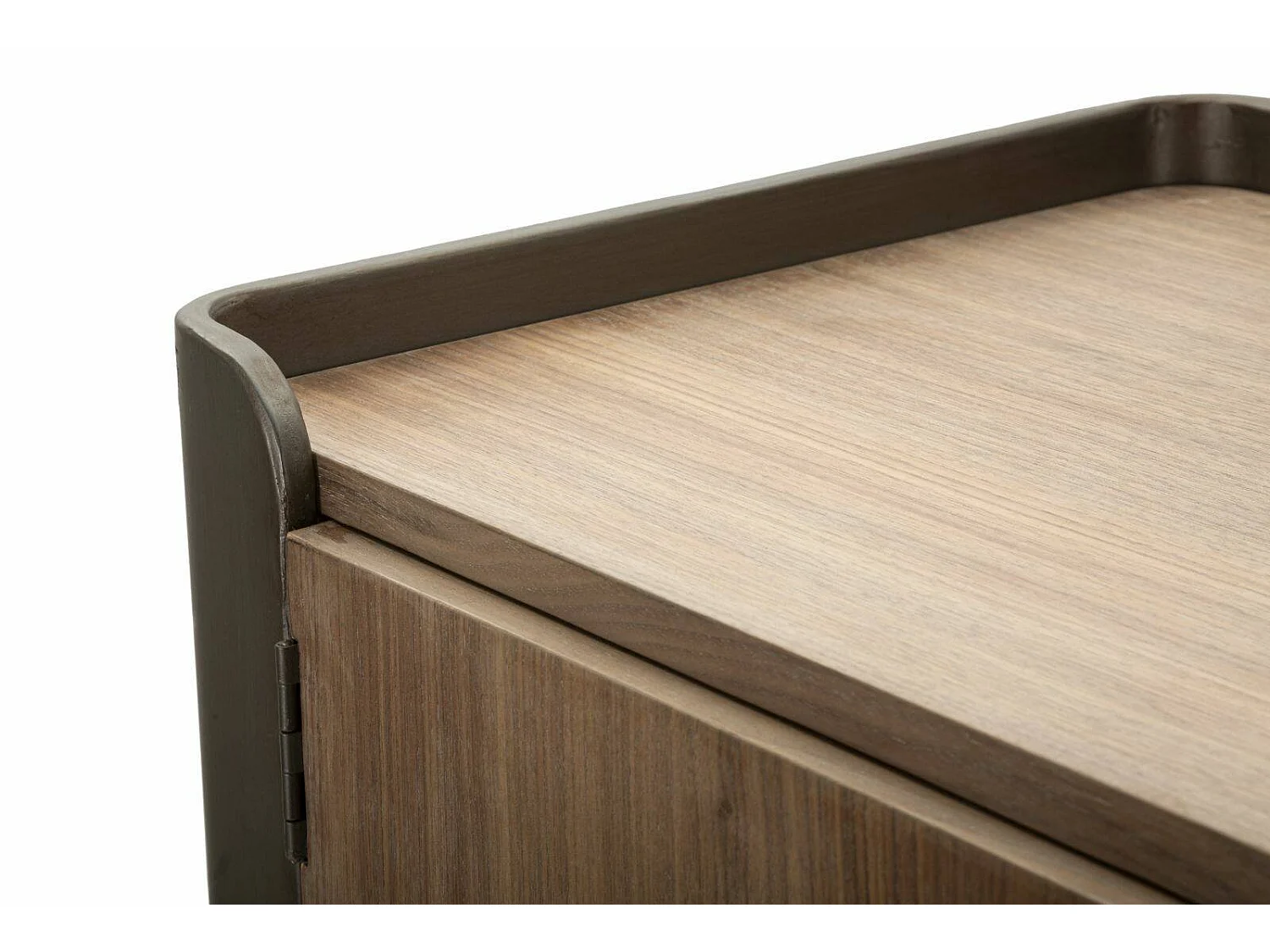 Mueble de televisión Quilt, Aparador de salón, Mueble bajo para TV, Base de pared equipada, 100x42 h110 cm, Gris y Marrón