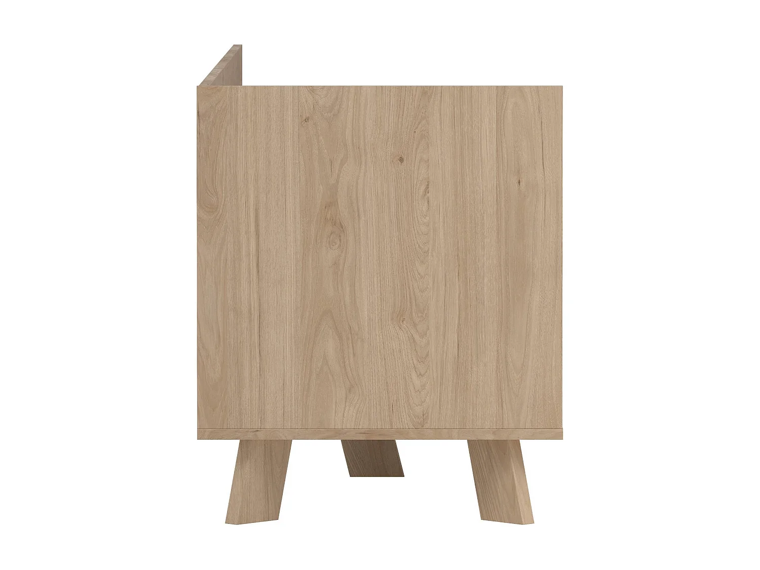 Meuble TV Dtestin, Buffet de salon, Armoire basse pour TV, Base murale de rangement, 182x51 h62 cm, Chêne clair et Blanc