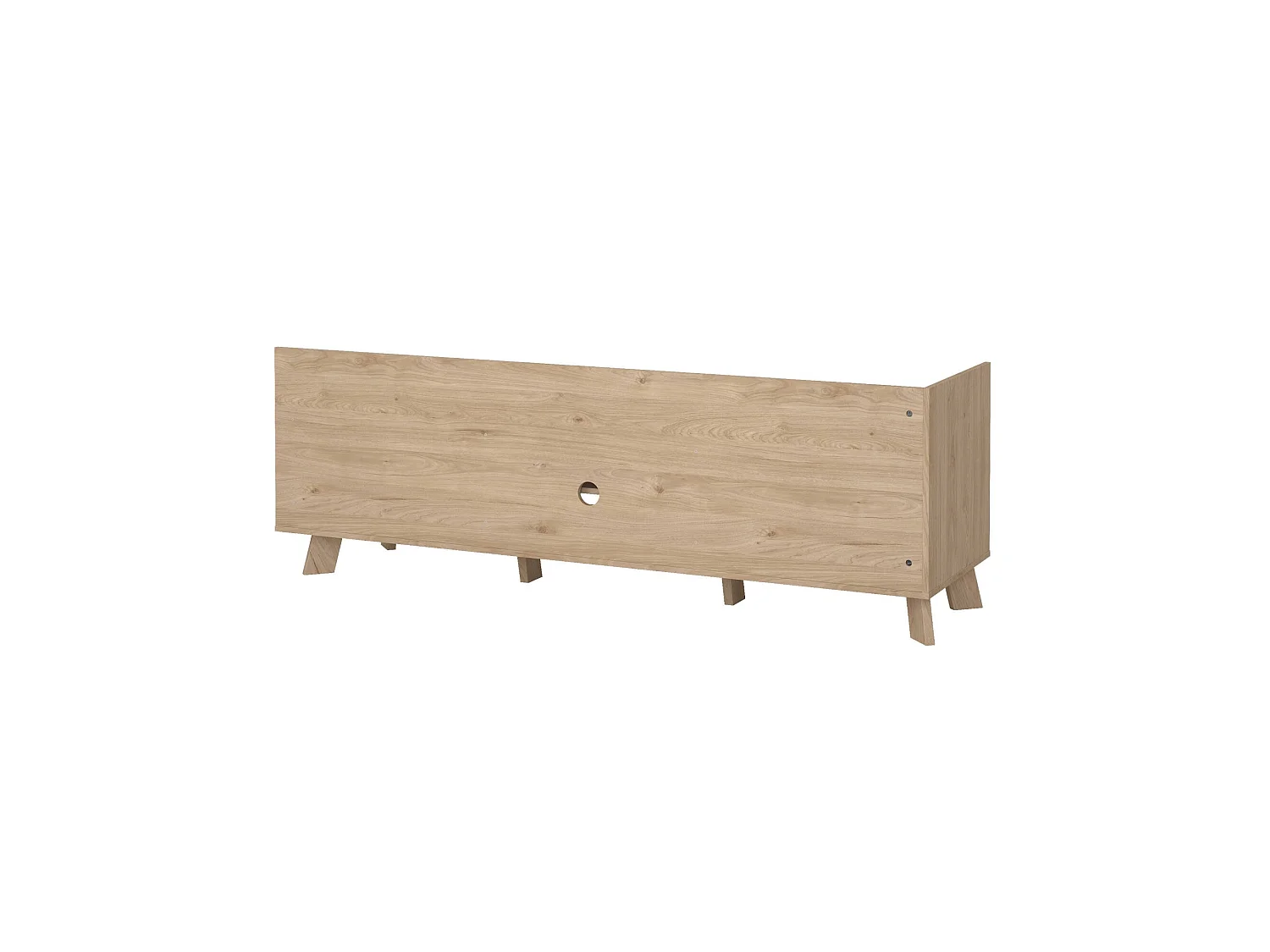 Meuble TV Dtestin, Buffet de salon, Armoire basse pour TV, Base murale de rangement, 182x51 h62 cm, Chêne clair et Blanc