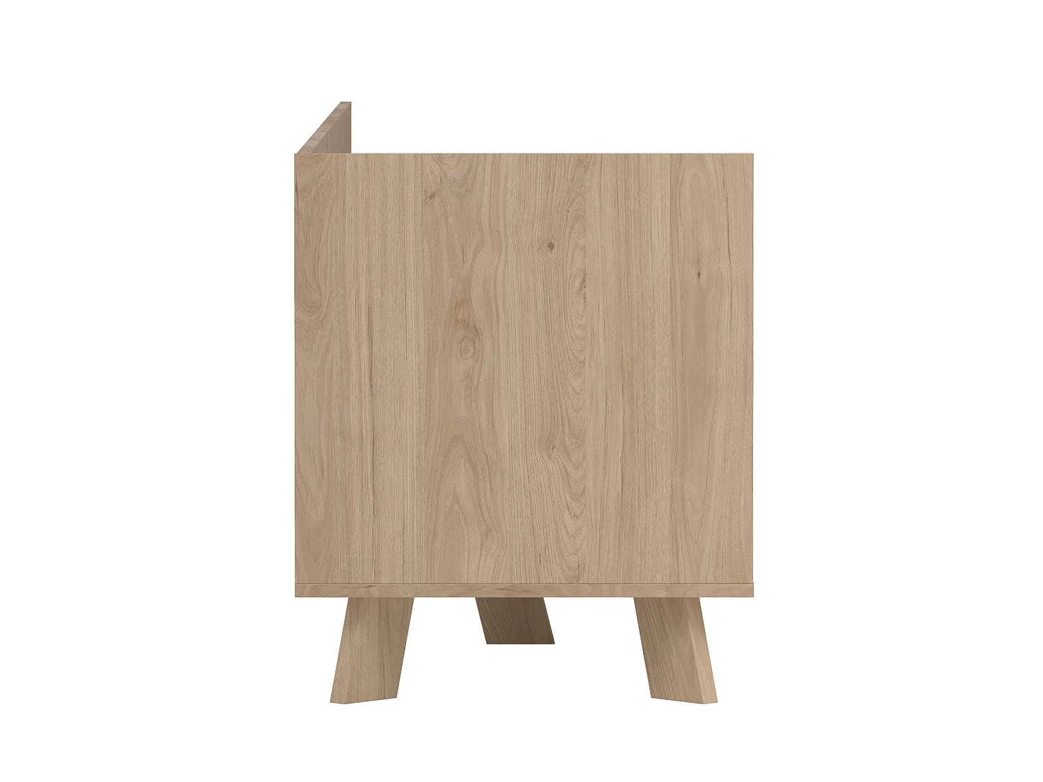 Meuble TV Dtestin, Buffet de salon, Armoire basse pour TV, Base murale de rangement, 182x51 h62 cm, Chêne clair et Blanc