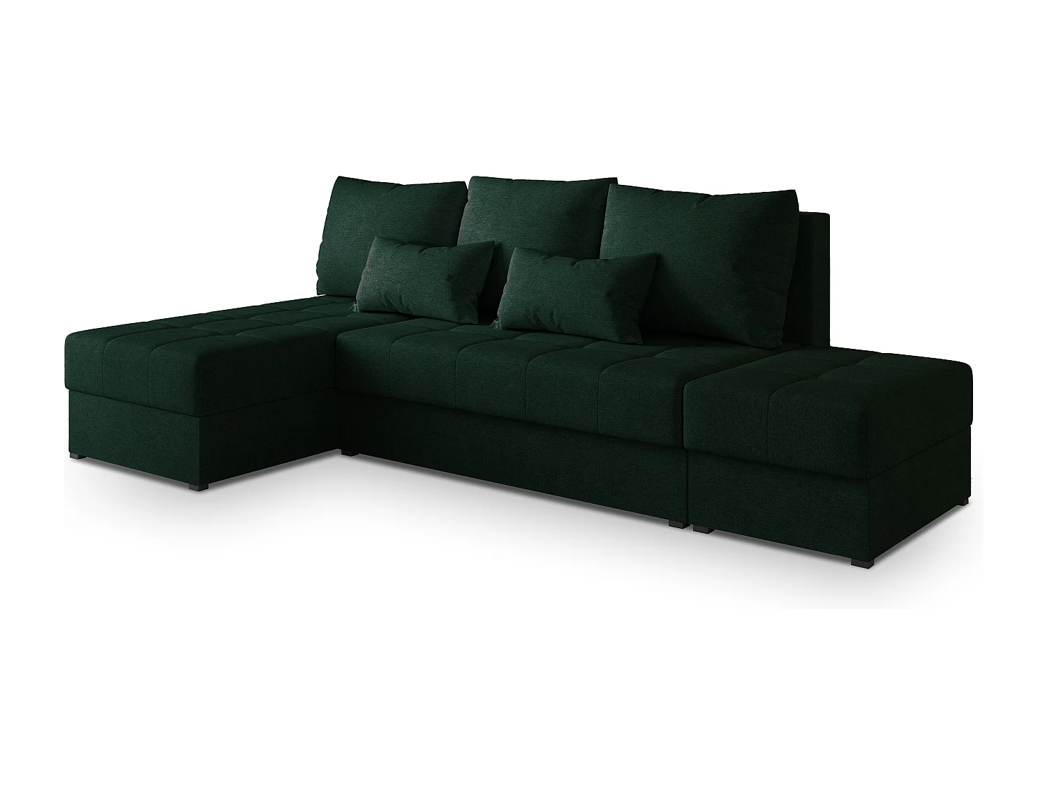 Hoekbank NORVI van fluweel met slaapfunctie Grün