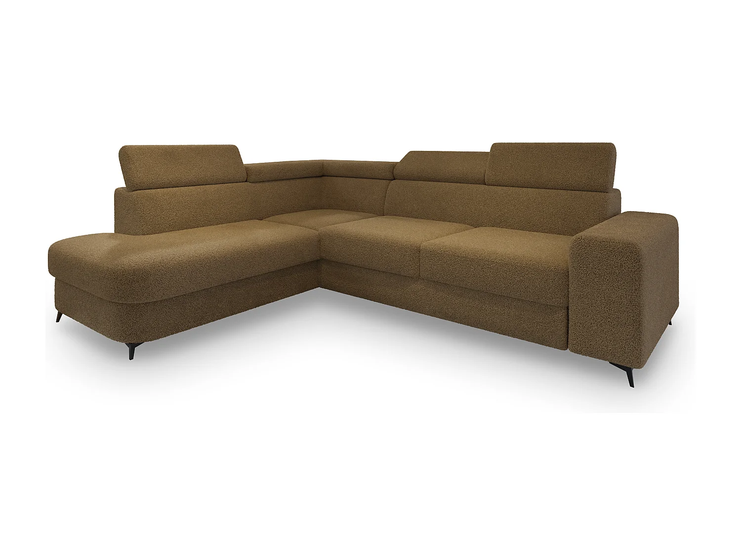 Hoekbank ALVORO van fluweel met slaapfunctie Orange