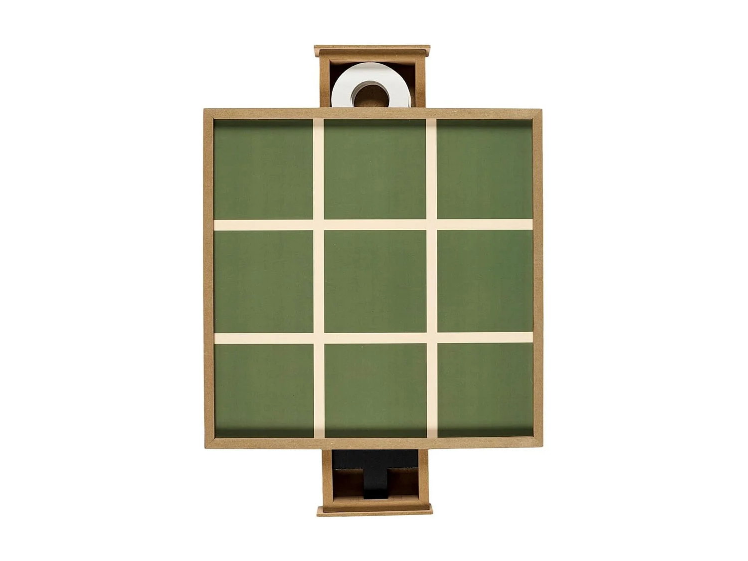 Jeu de tic tac toe en bois naturel avec 2 bacs de rangement et 10 pions inclus
