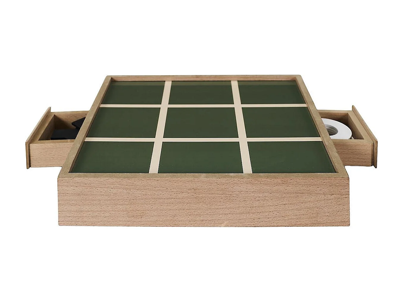 Jeu de tic tac toe en bois naturel avec 2 bacs de rangement et 10 pions inclus