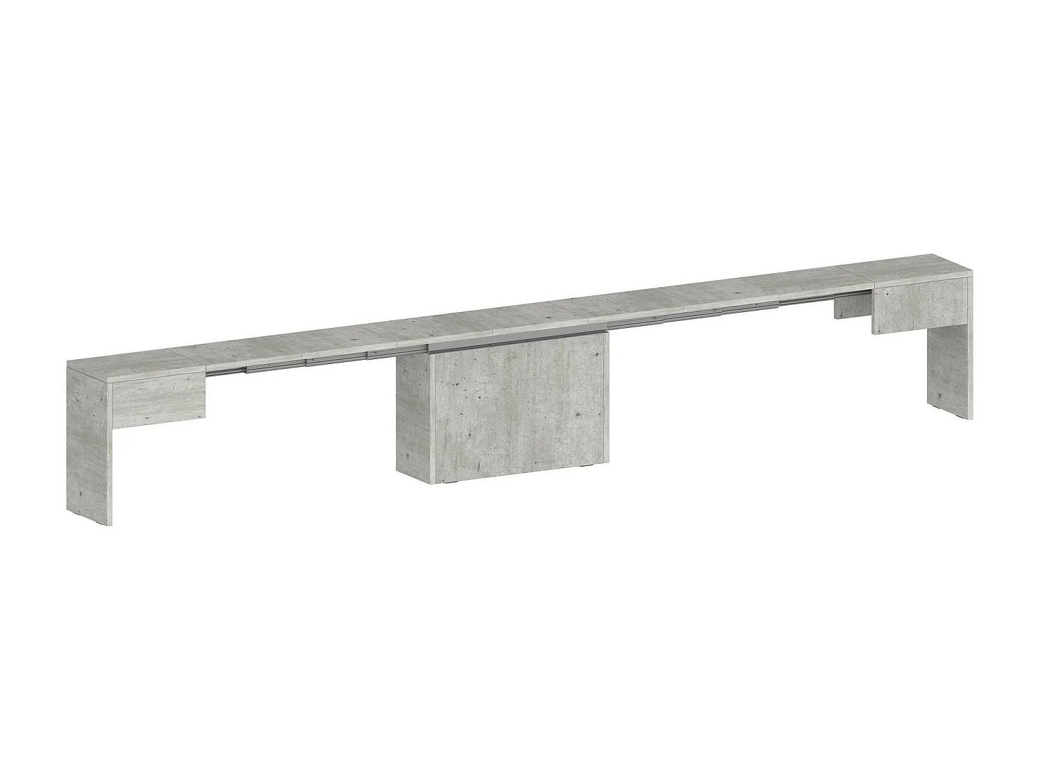 Banc Dollocol, Siège pour table à manger, Banc simple extensible, 290x25h45 cm, Ciment