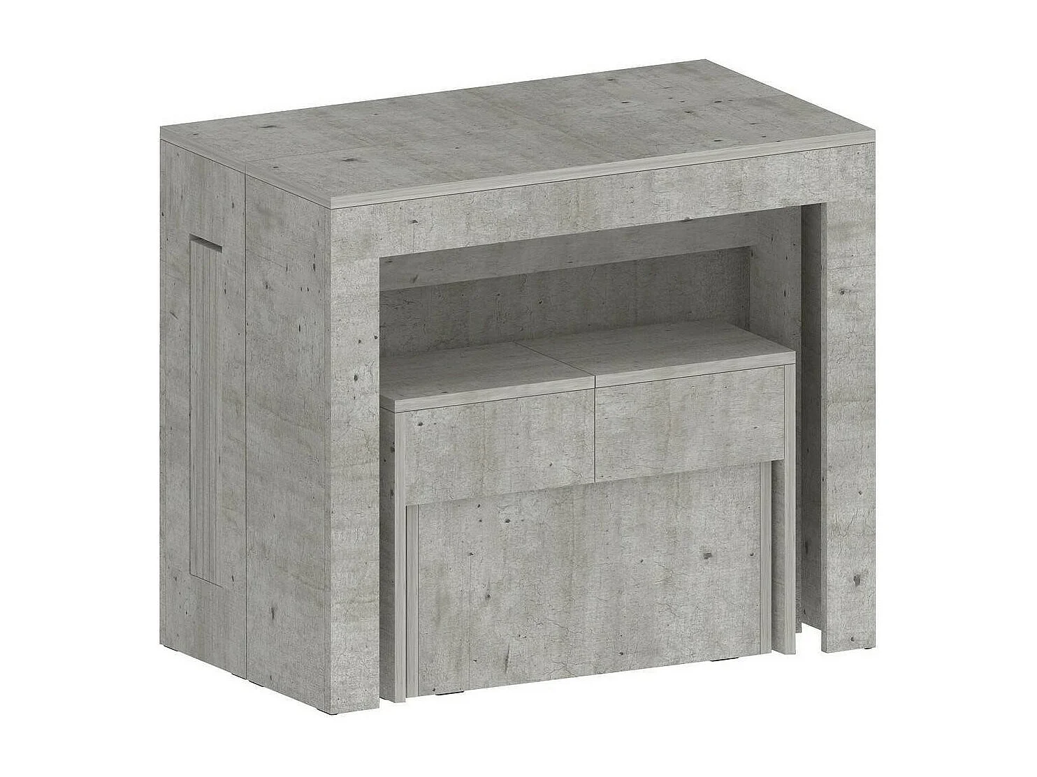 Banc Dollocol, Siège pour table à manger, Banc simple extensible, 290x25h45 cm, Ciment