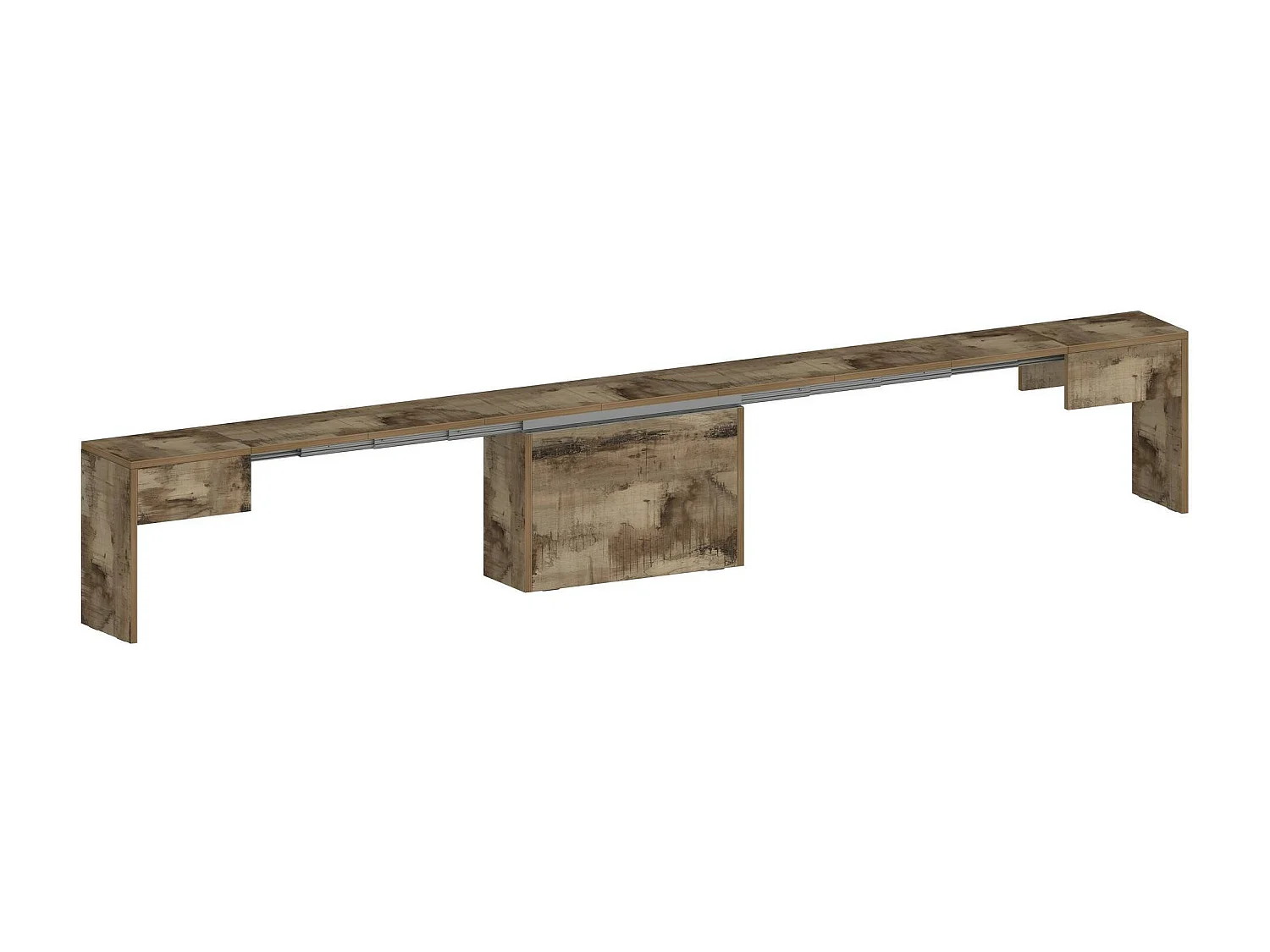 Banc Dollocol, Siège pour table à manger, Banc simple extensible, 290x25h45 cm, Érable