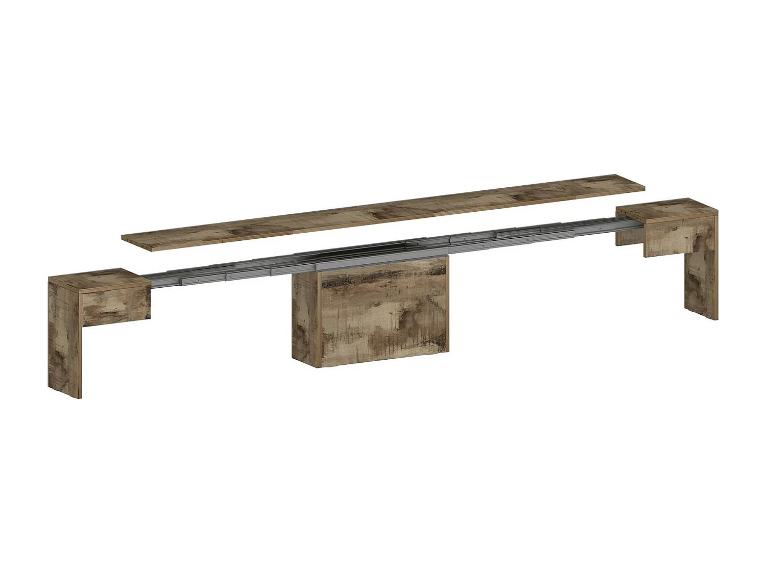 Banc Dollocol, Siège pour table à manger, Banc simple extensible, 290x25h45 cm, Érable