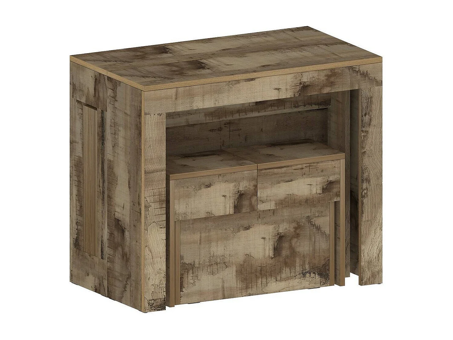 Banc Dollocol, Siège pour table à manger, Banc simple extensible, 290x25h45 cm, Érable