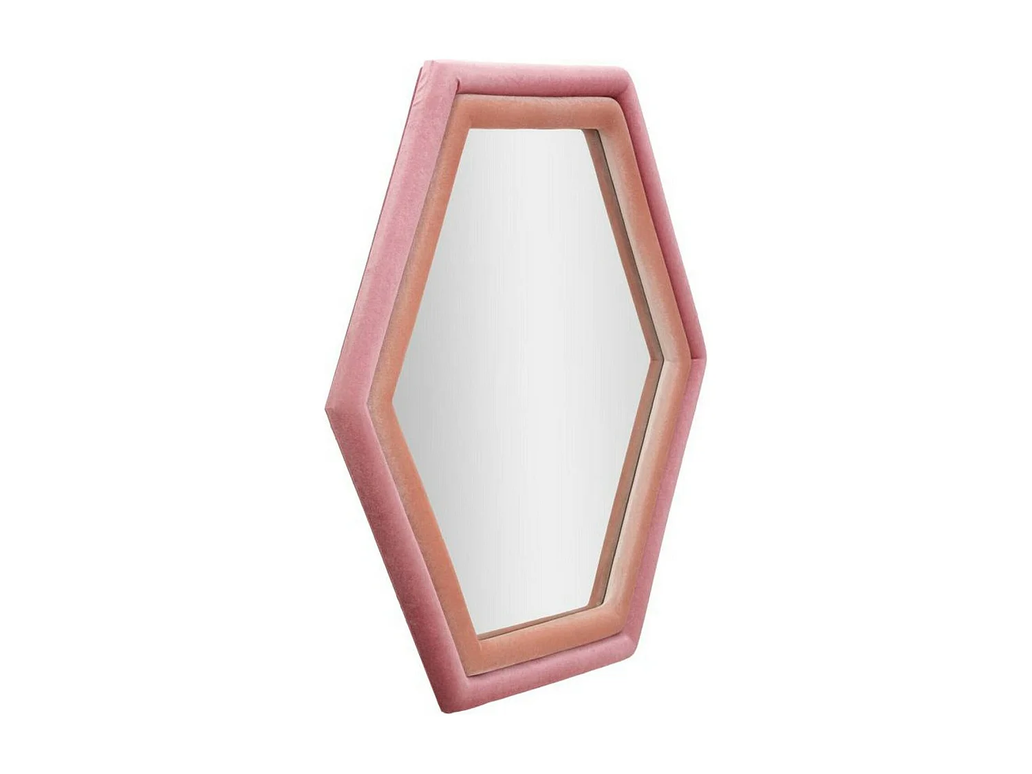 Miroir Balla, Verre miroité, Objet d'ameublement mural, Décoration avec miroir, 75x4 h80 cm, Rose