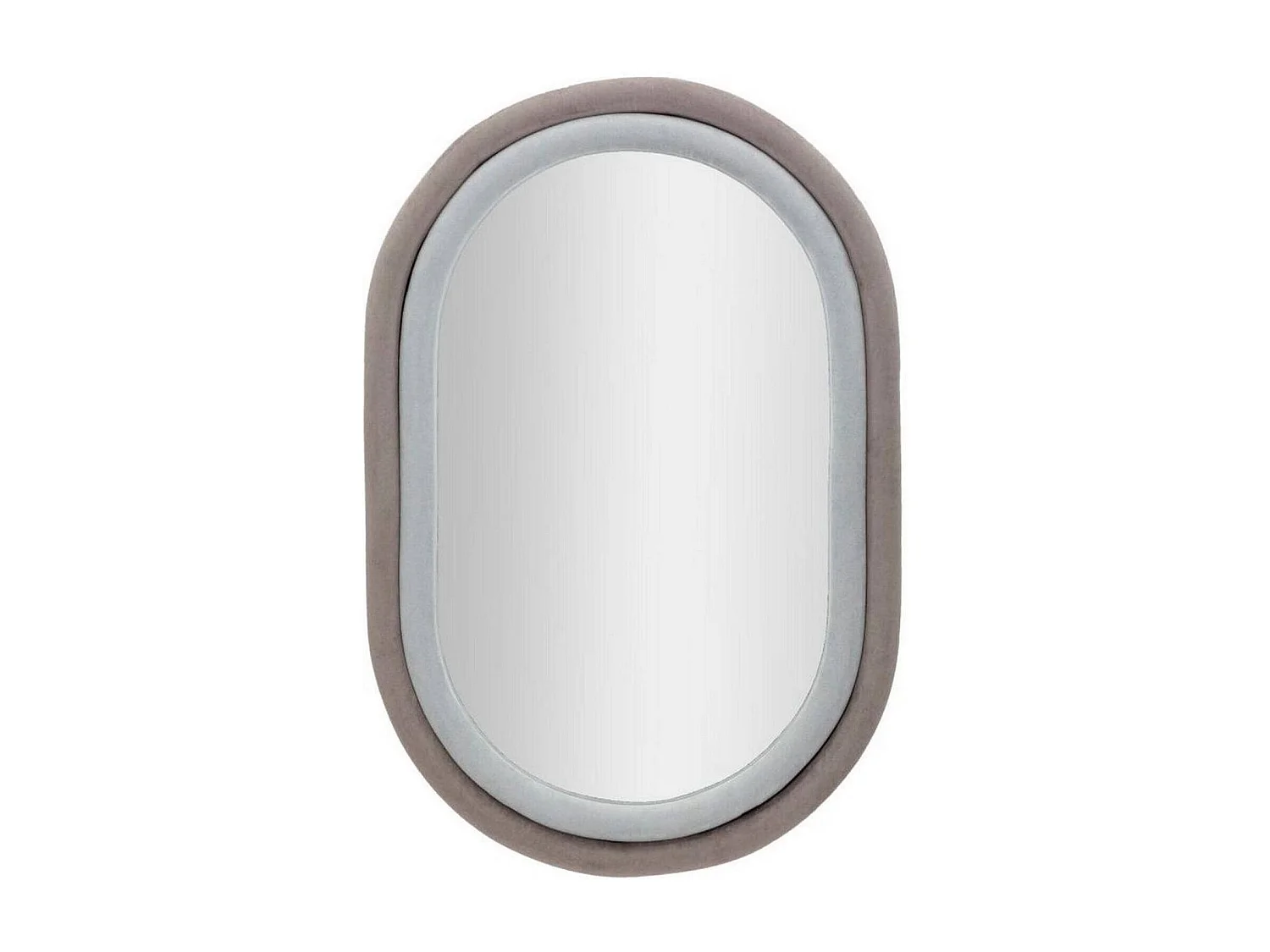Miroir Marinetti, Verre miroité, Objet d'ameublement mural, Décoration avec miroir, 60x4 h90 cm, Tourterelle et Gris