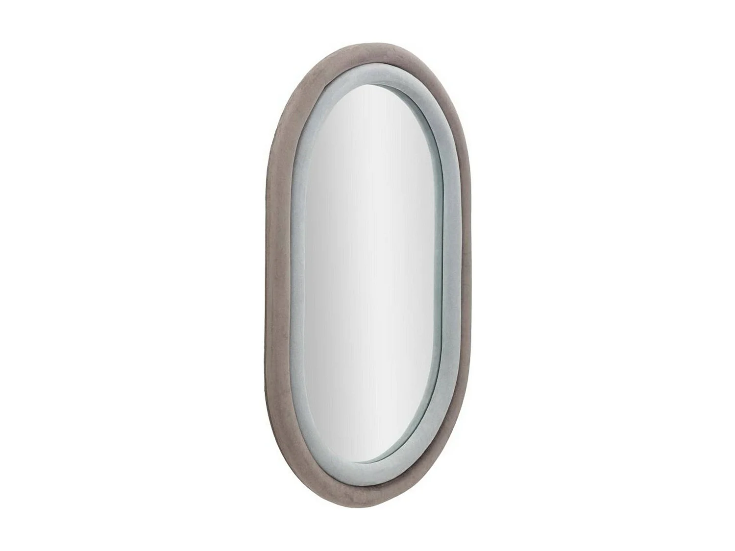 Miroir Marinetti, Verre miroité, Objet d'ameublement mural, Décoration avec miroir, 60x4 h90 cm, Tourterelle et Gris