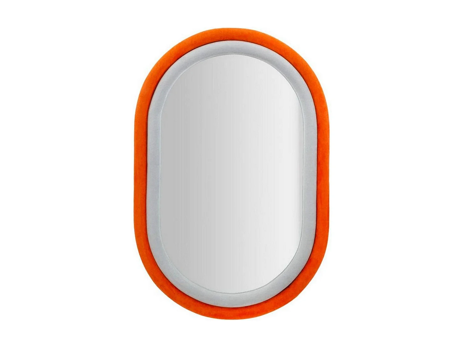 Miroir Marinetti, Verre miroité, Objet d'ameublement mural, Décoration avec miroir, 60x4 h90 cm, Orange et Gris